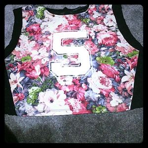 Floral lace crop top